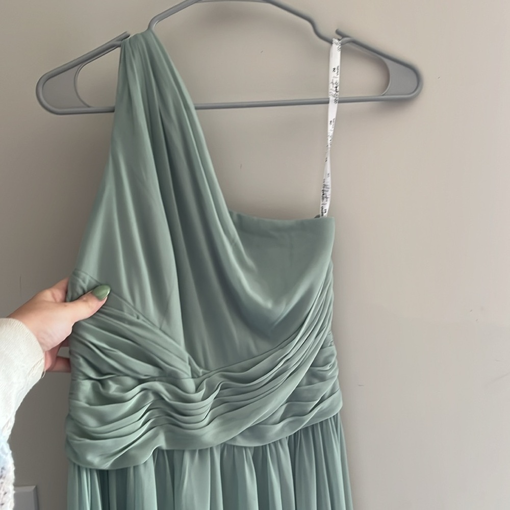 Celebrate Db Studio Sage Green Mesh One-Shoulder … - image 2